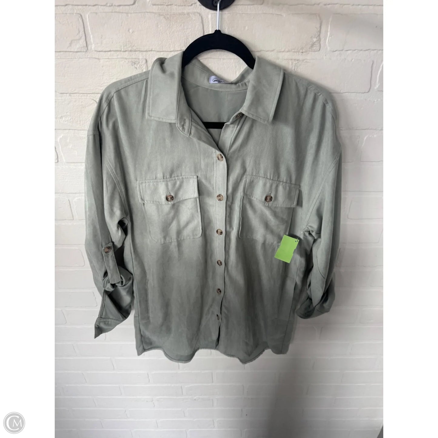 Jacket Shirt By Magnolia In Green, Size: S