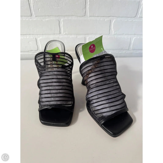 Sandals Heels Stiletto By Asos In Black & Gold, Size: 6