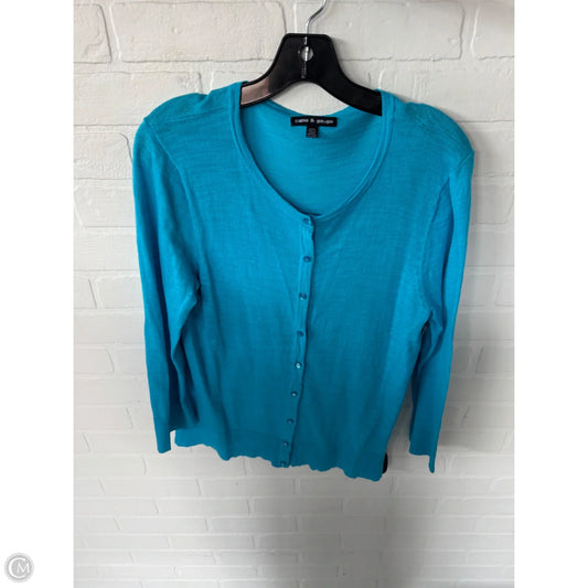 Sweater Cardigan By Cable And Gauge In Blue, Size: M