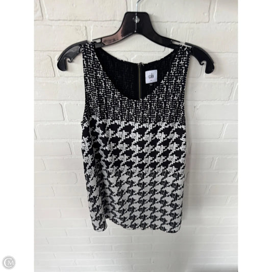 Top Sleeveless By Cabi In Black & White, Size: S