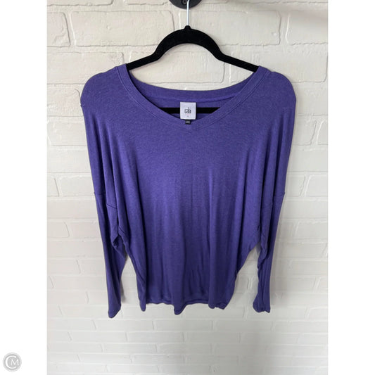 Top Long Sleeve Basic By Cabi In Purple, Size: S