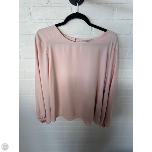 Top Long Sleeve By Loft In Pink, Size: L
