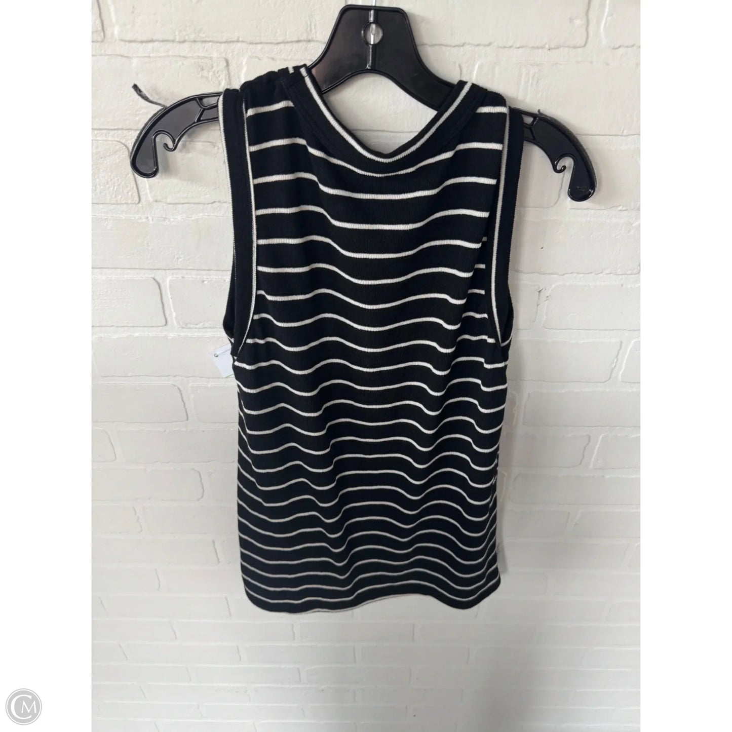 Top Sleeveless Basic By Clothes Mentor In Black & Cream, Size: L