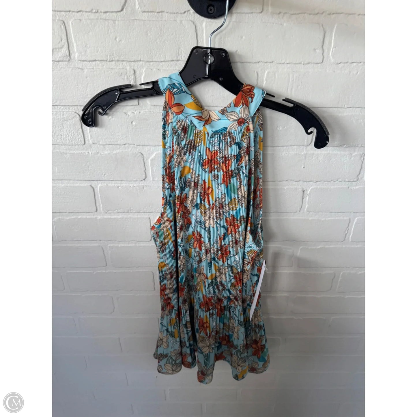 Top Sleeveless By Pleione In Blue & Orange, Size: S