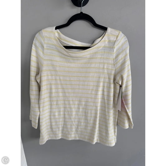 Top 3/4 Sleeve By Loft In Tan & Yellow, Size: M