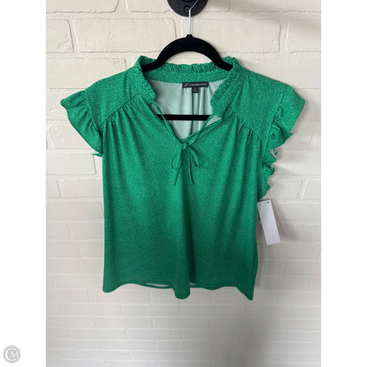 Top Short Sleeve By Adrianna Papell In Green & White, Size: M