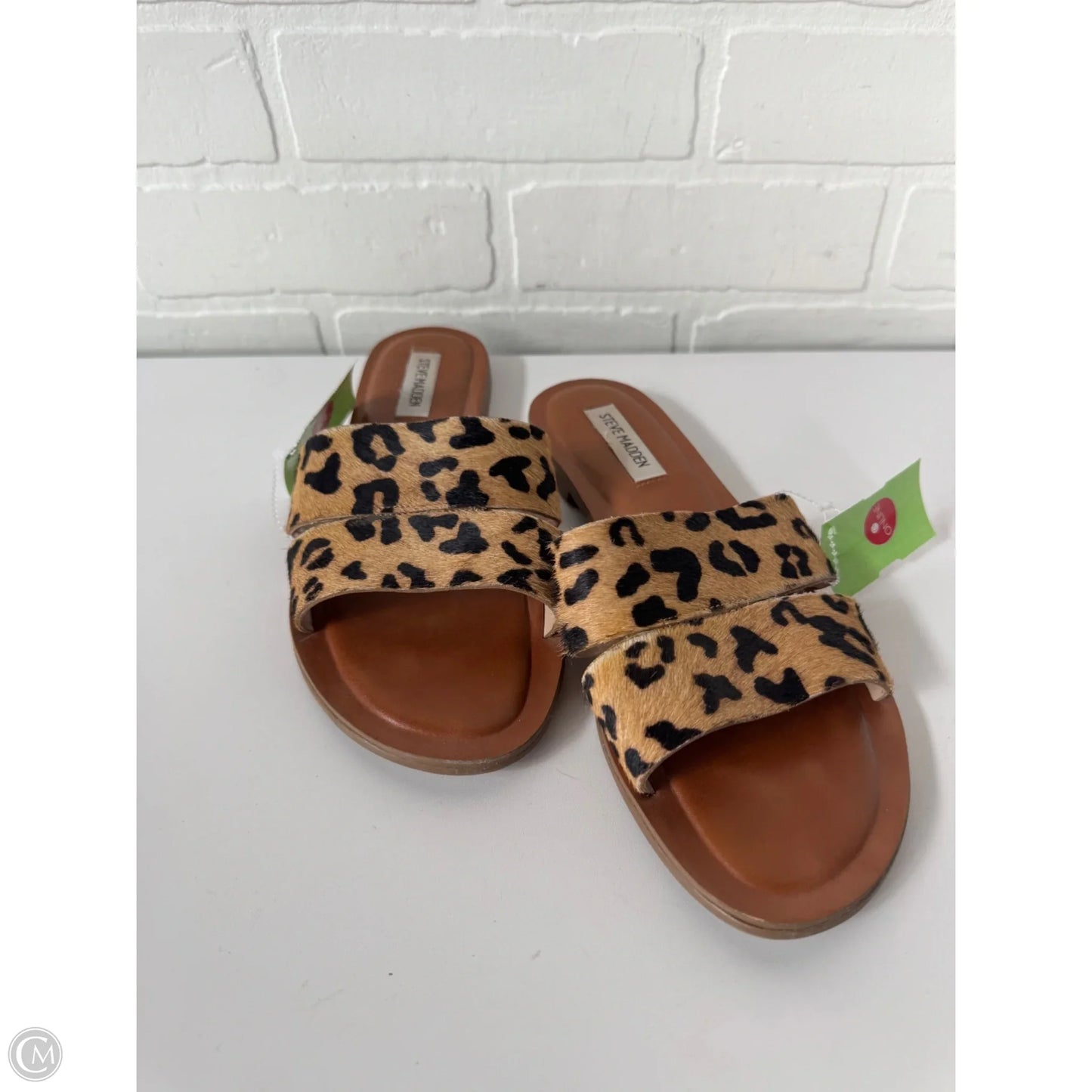 Sandals Flats By Steve Madden In Animal Print, Size: 9.5