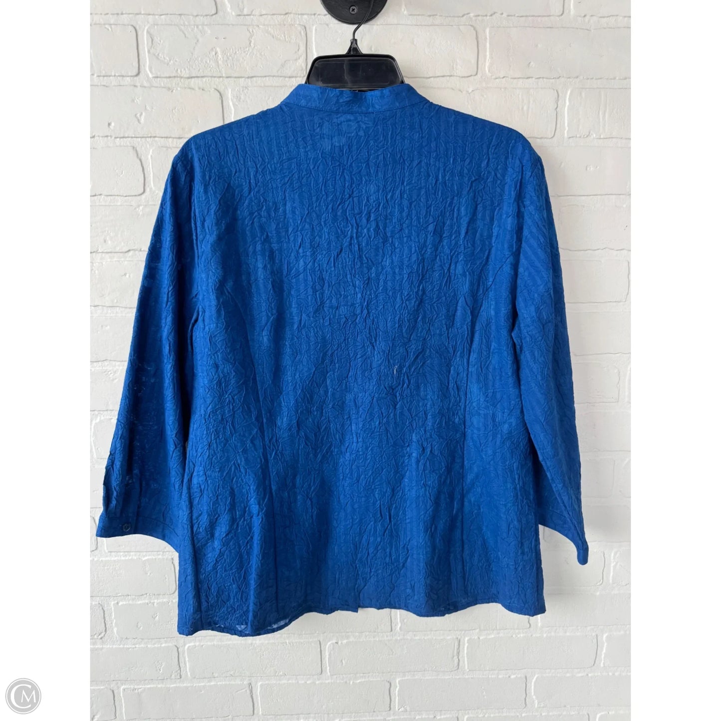 Top 3/4 Sleeve By Jm Collections In Blue, Size: L