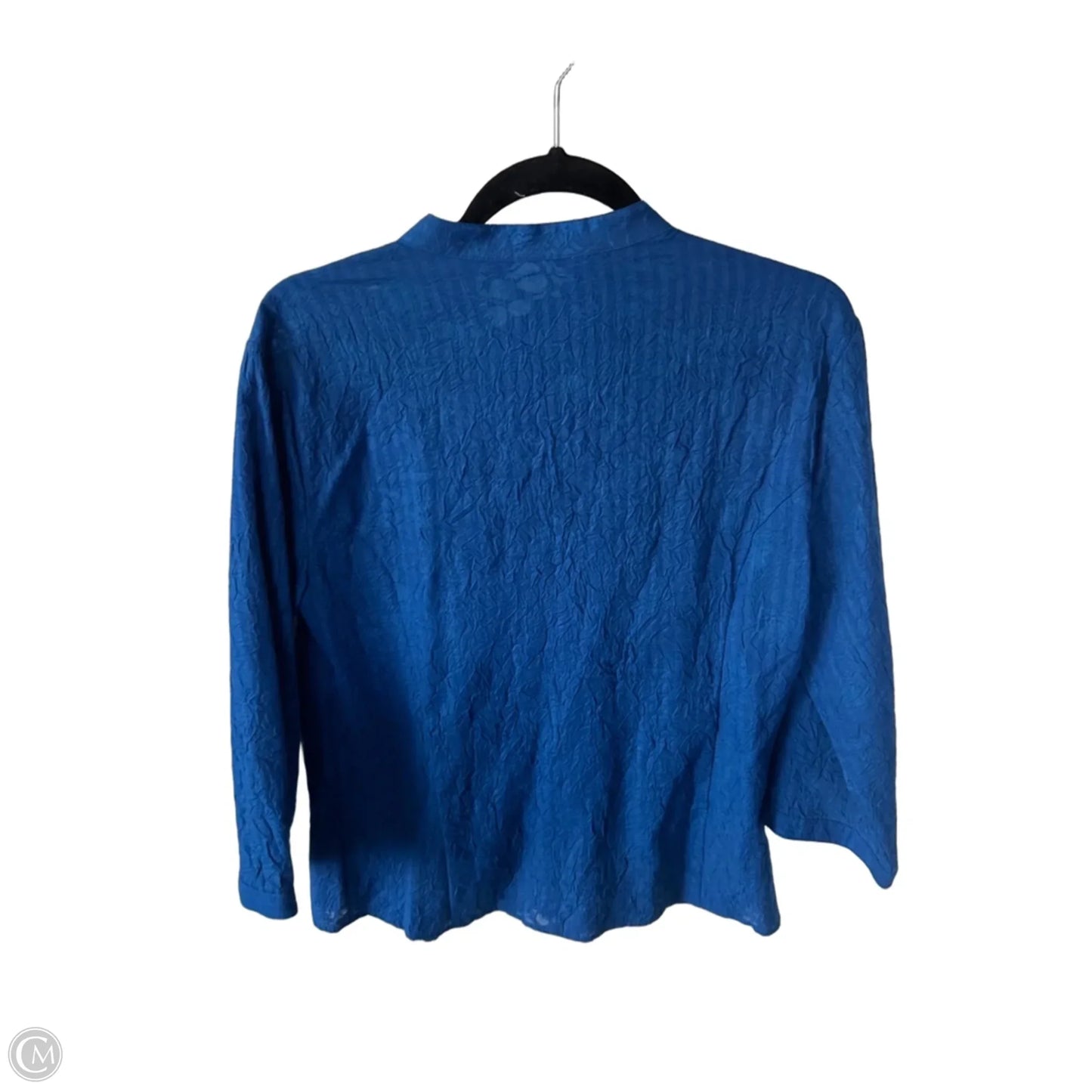 Top 3/4 Sleeve By Jm Collections In Blue, Size: L