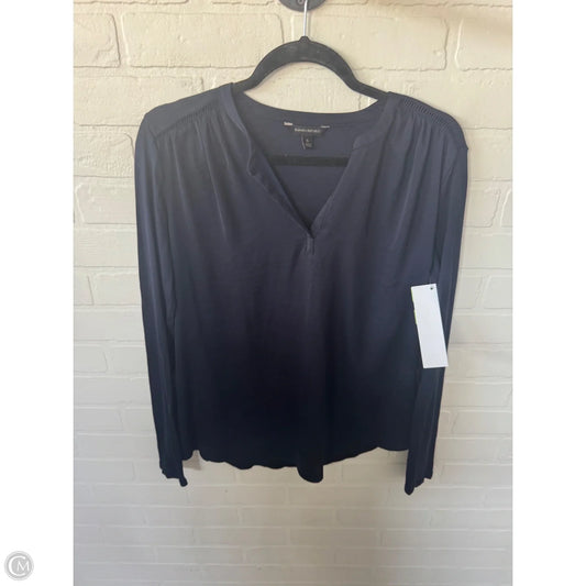 Top Long Sleeve By Banana Republic In Navy, Size: S