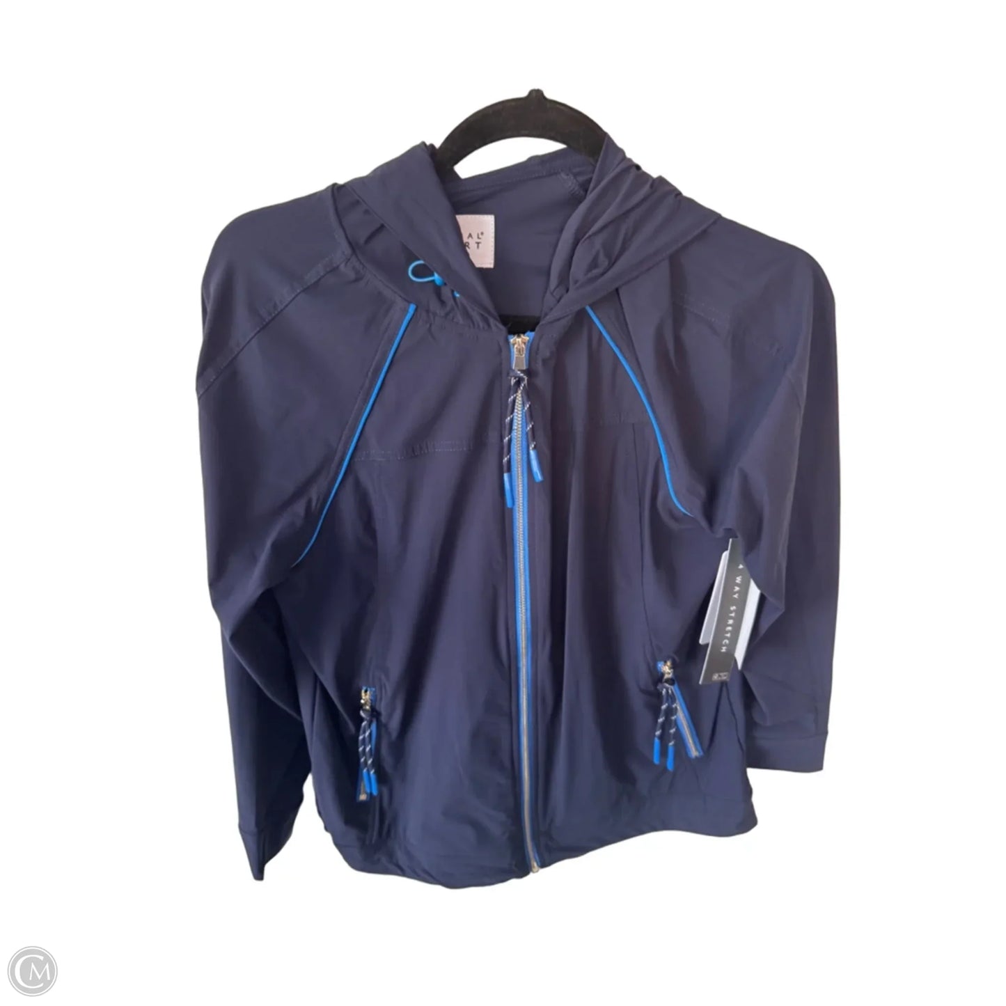 Athletic Jacket By Tribal In Blue, Size: S