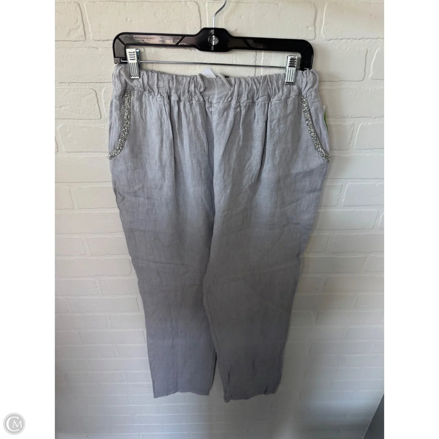 Pants Linen By Clothes Mentor In Grey, Size: 16