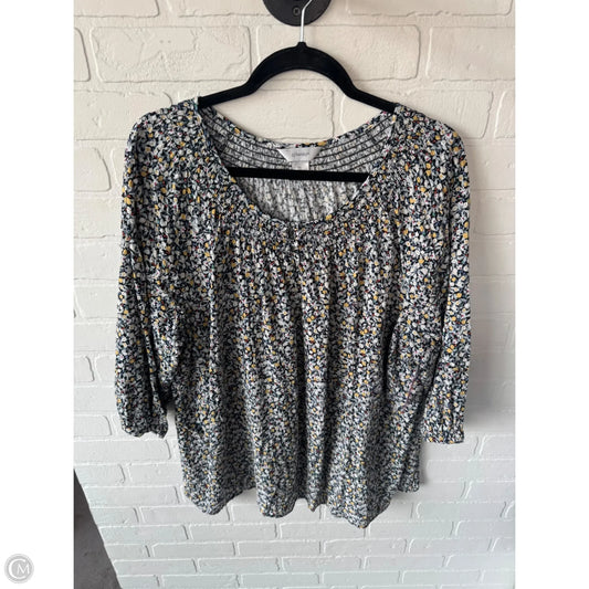 Top Long Sleeve By Cj Banks In Black & Yellow, Size: 2x