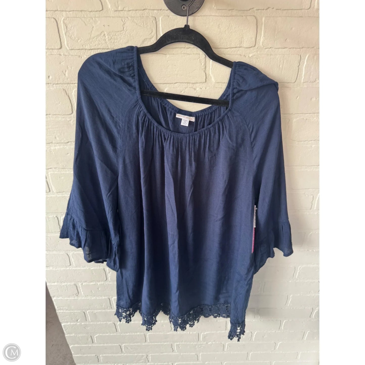 Tunic 3/4 Sleeve By Westport In Blue, Size: 2x