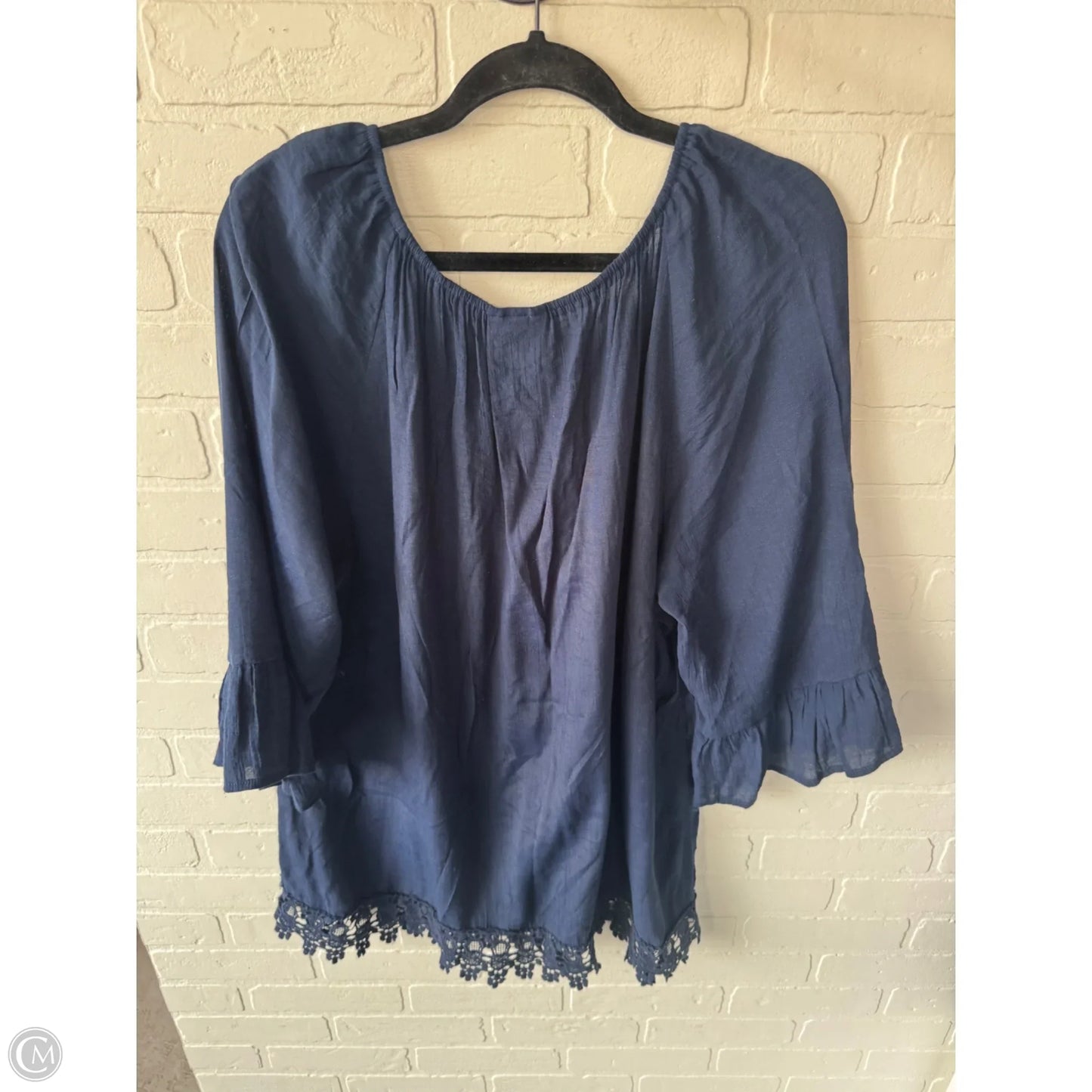 Tunic 3/4 Sleeve By Westport In Blue, Size: 2x