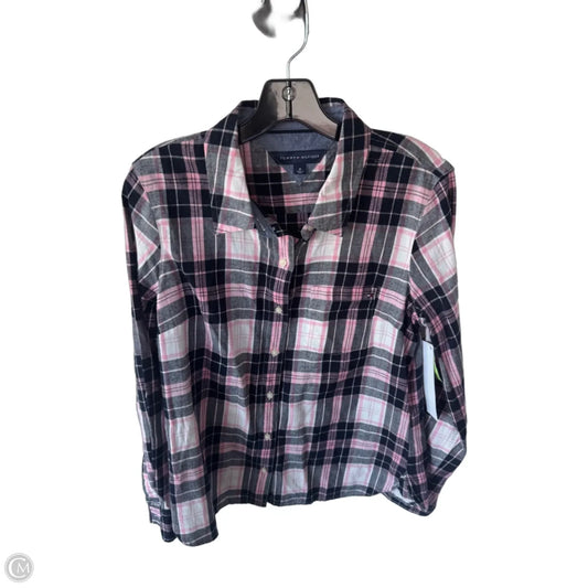 Top Long Sleeve By Tommy Hilfiger In Blue & Pink, Size: M