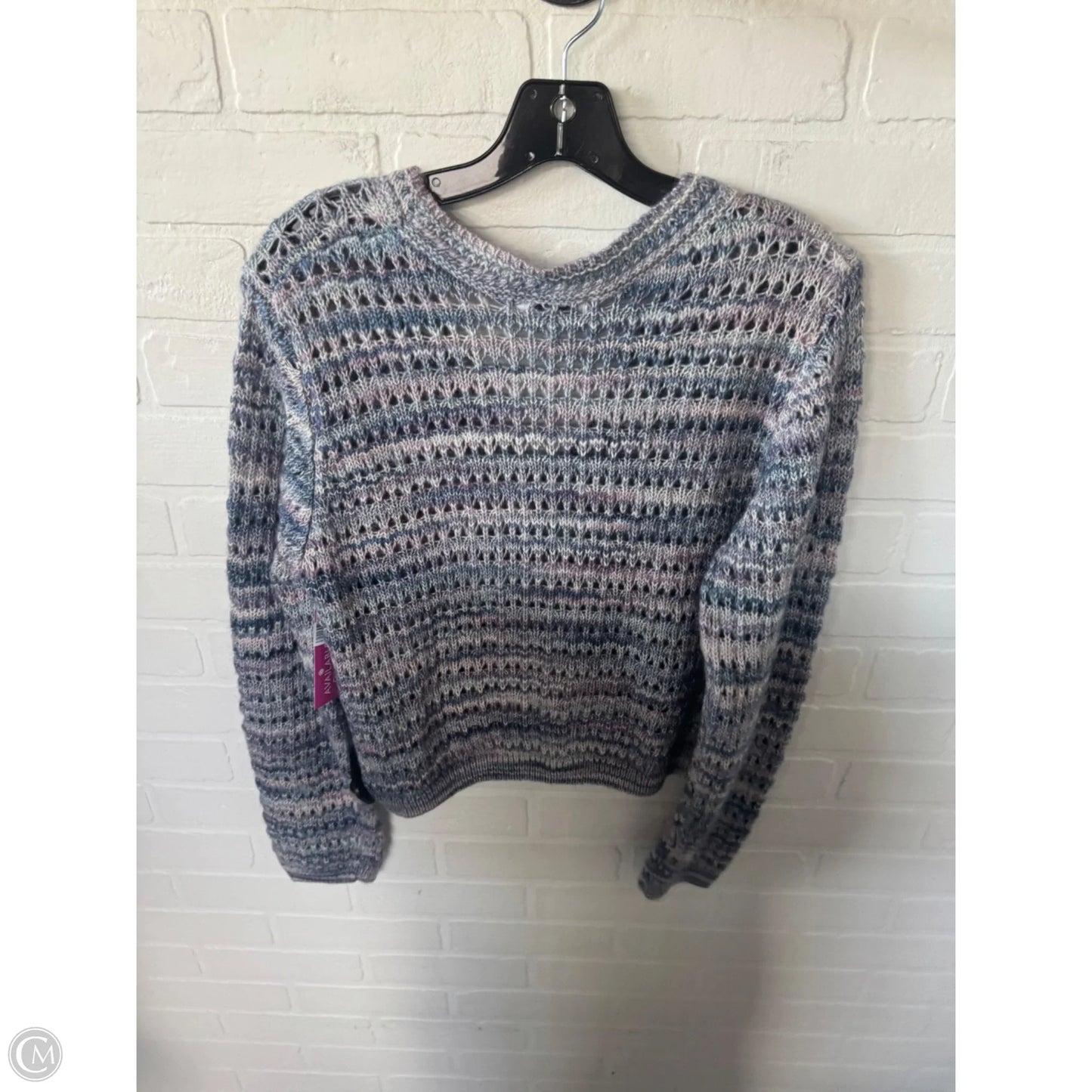 Sweater Cardigan By Lush In Blue & Purple, Size: L