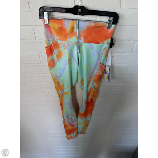 Athletic Leggings By Nike In Green & Orange, Size: 4