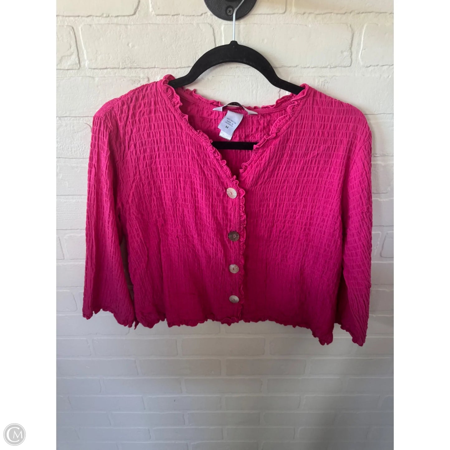 Top 3/4 Sleeve By Clothes Mentor In Pink, Size: M