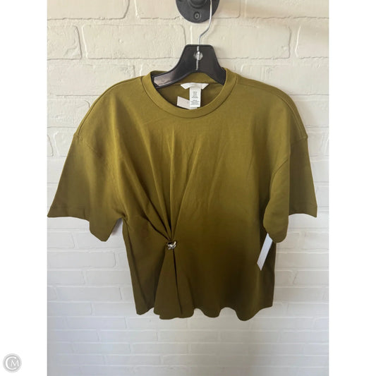 Blouse Short Sleeve By H&m In Green & Silver, Size: Xs