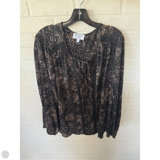 Top Long Sleeve By Clothes Mentor In Black & Brown, Size: 2x