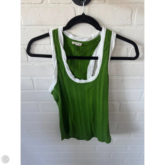 Top Sleeveless By Pilcro In Green & White, Size: Xs
