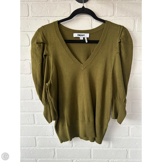 Sweater Short Sleeve By Dkny In Green, Size: M