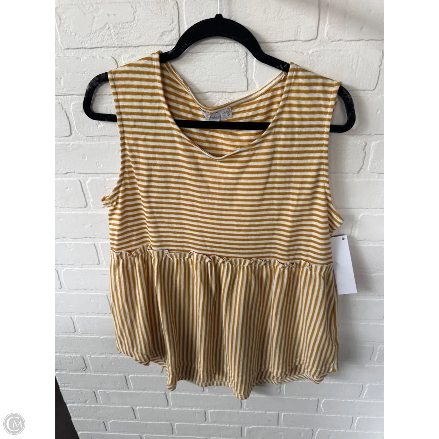 Top Sleeveless By Suzanne Betro In Yellow, Size: L