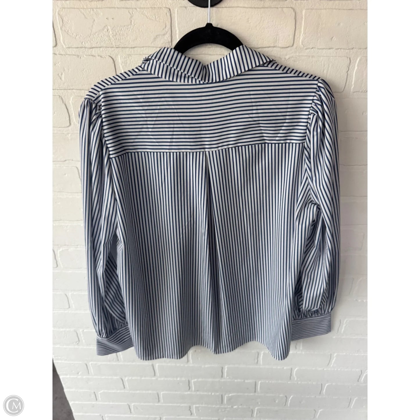 Top Long Sleeve By Zeagoo In Blue & White, Size: L