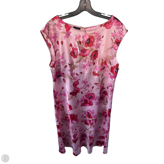 Dress Party Midi By Talbots In Pink & Red, Size: Xl