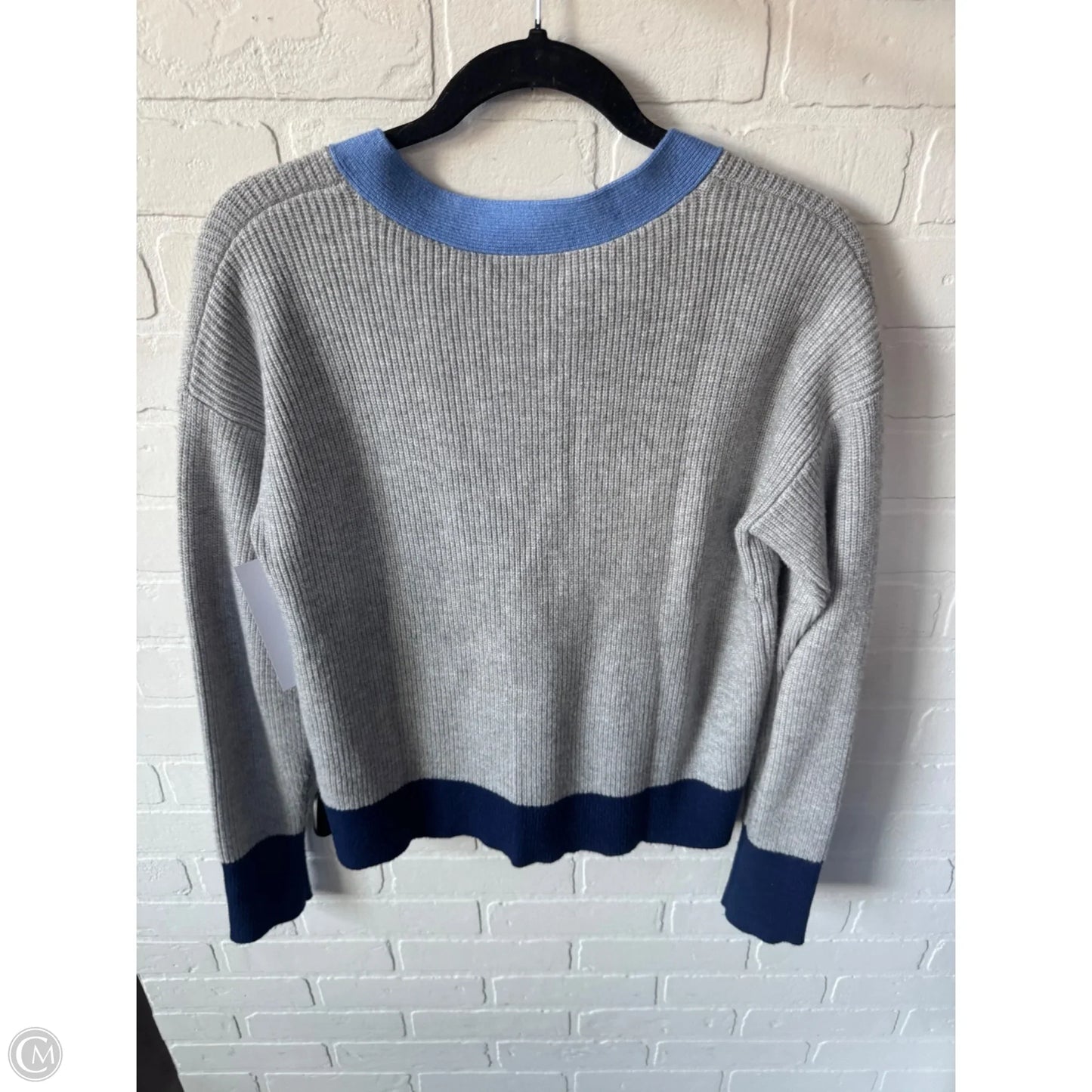 Sweater Cardigan By Vineyard Vines In Blue & Grey, Size: S