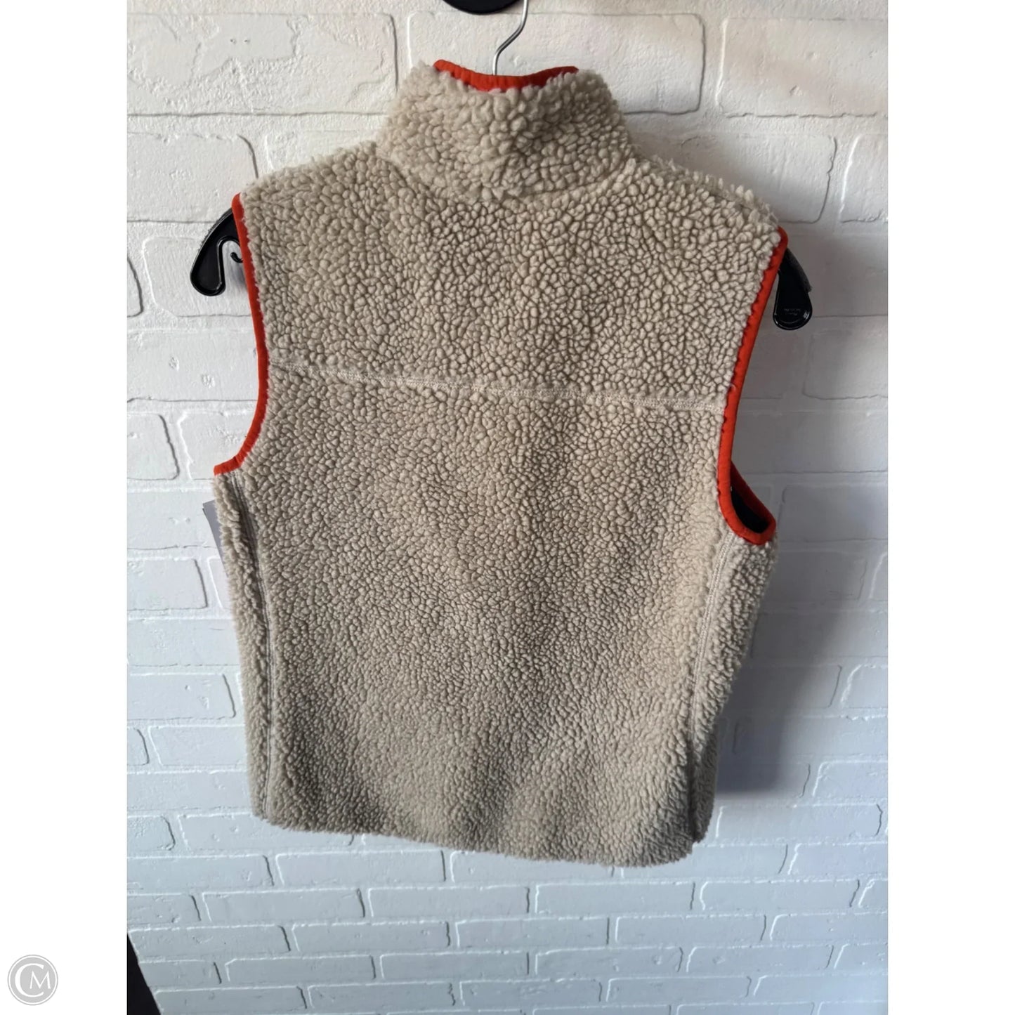 Vest Fleece By Eddie Bauer In Orange & Tan, Size: S