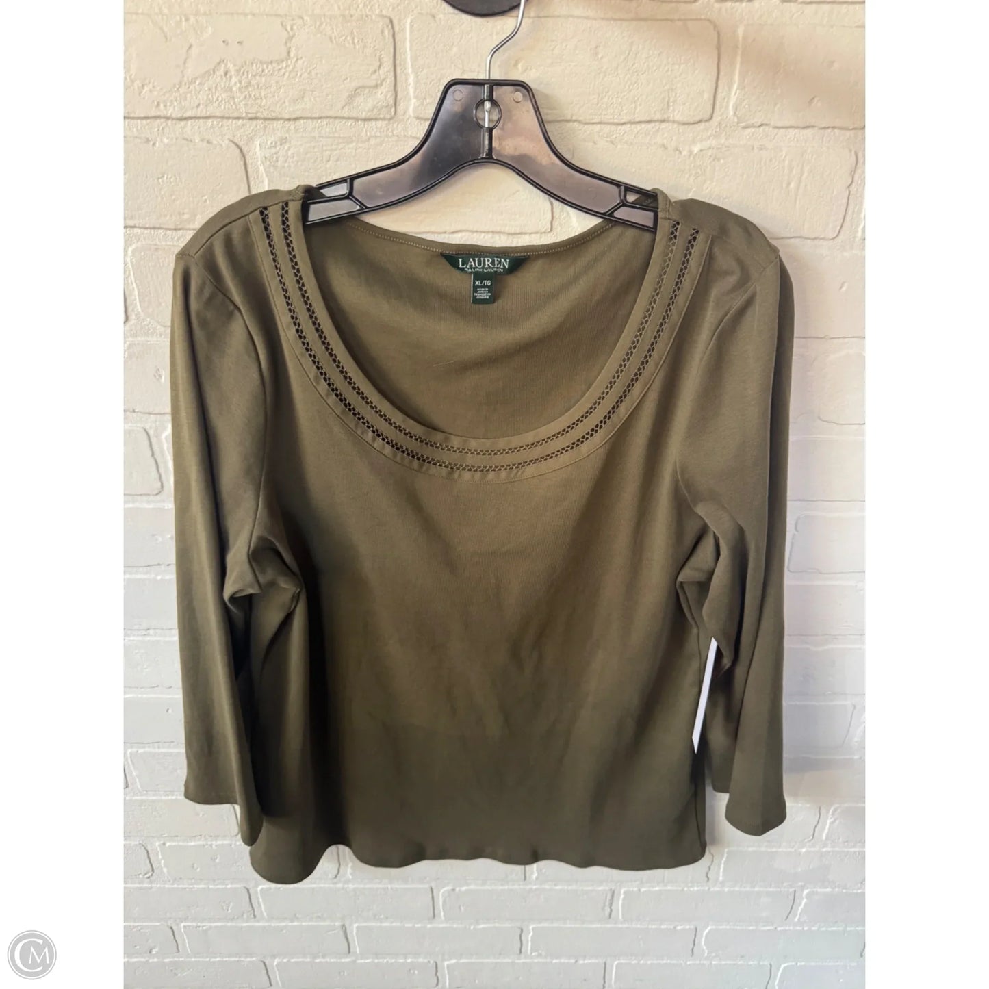 Top Long Sleeve By Lauren By Ralph Lauren In Green, Size: Xl