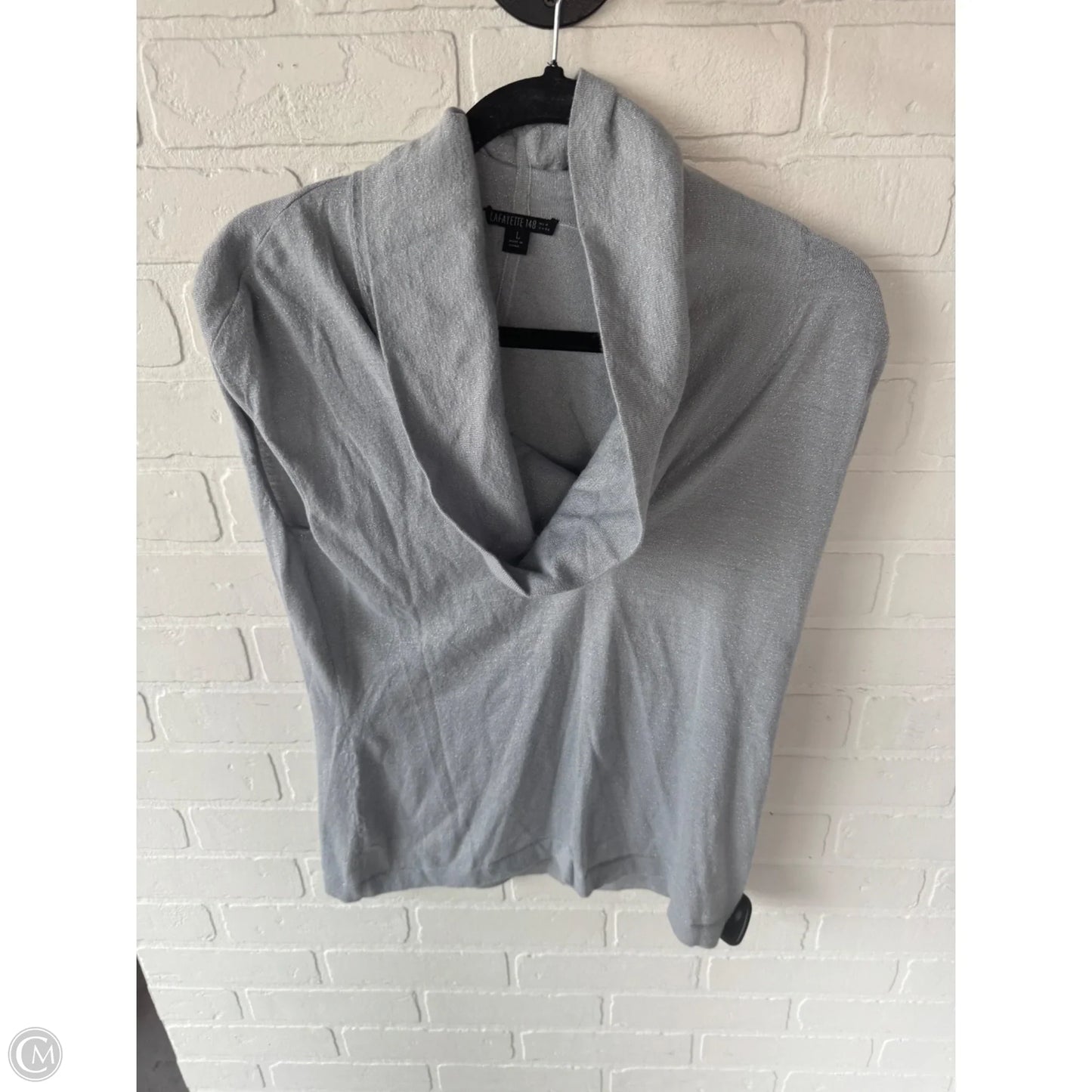 Sweater Designer By Lafayette 148 In Silver, Size: L