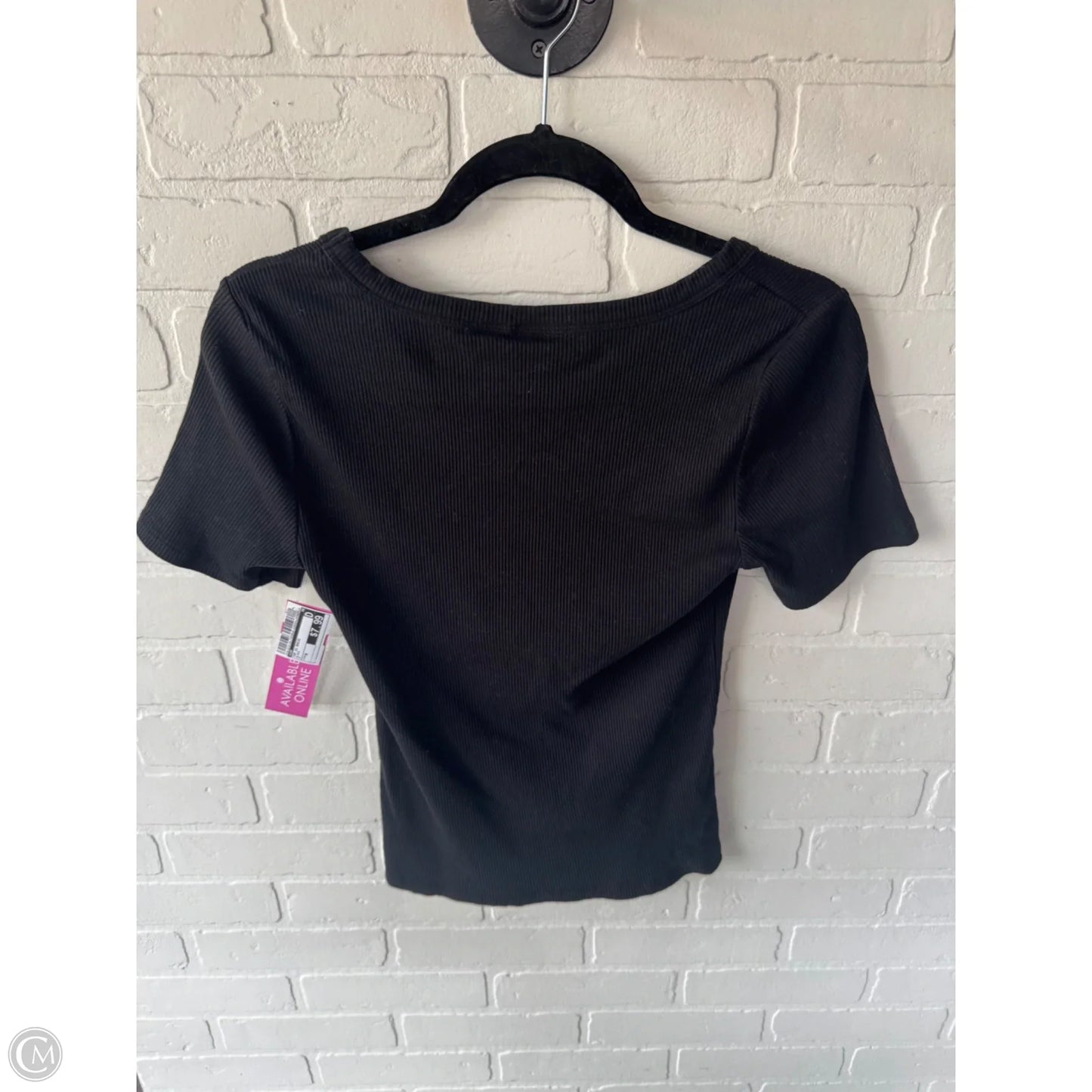 Top Short Sleeve Basic By Gap In Black, Size: M