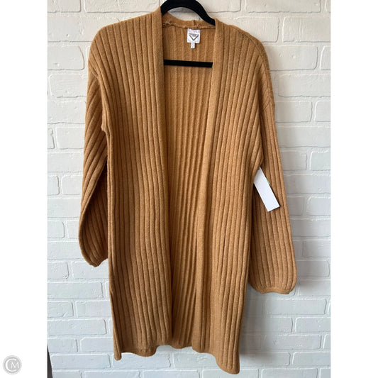 Sweater Cardigan By Freshman In Tan, Size: M