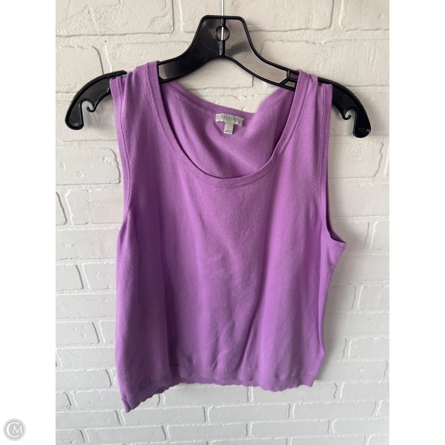 Vest Sweater By Talbots In Purple, Size: L