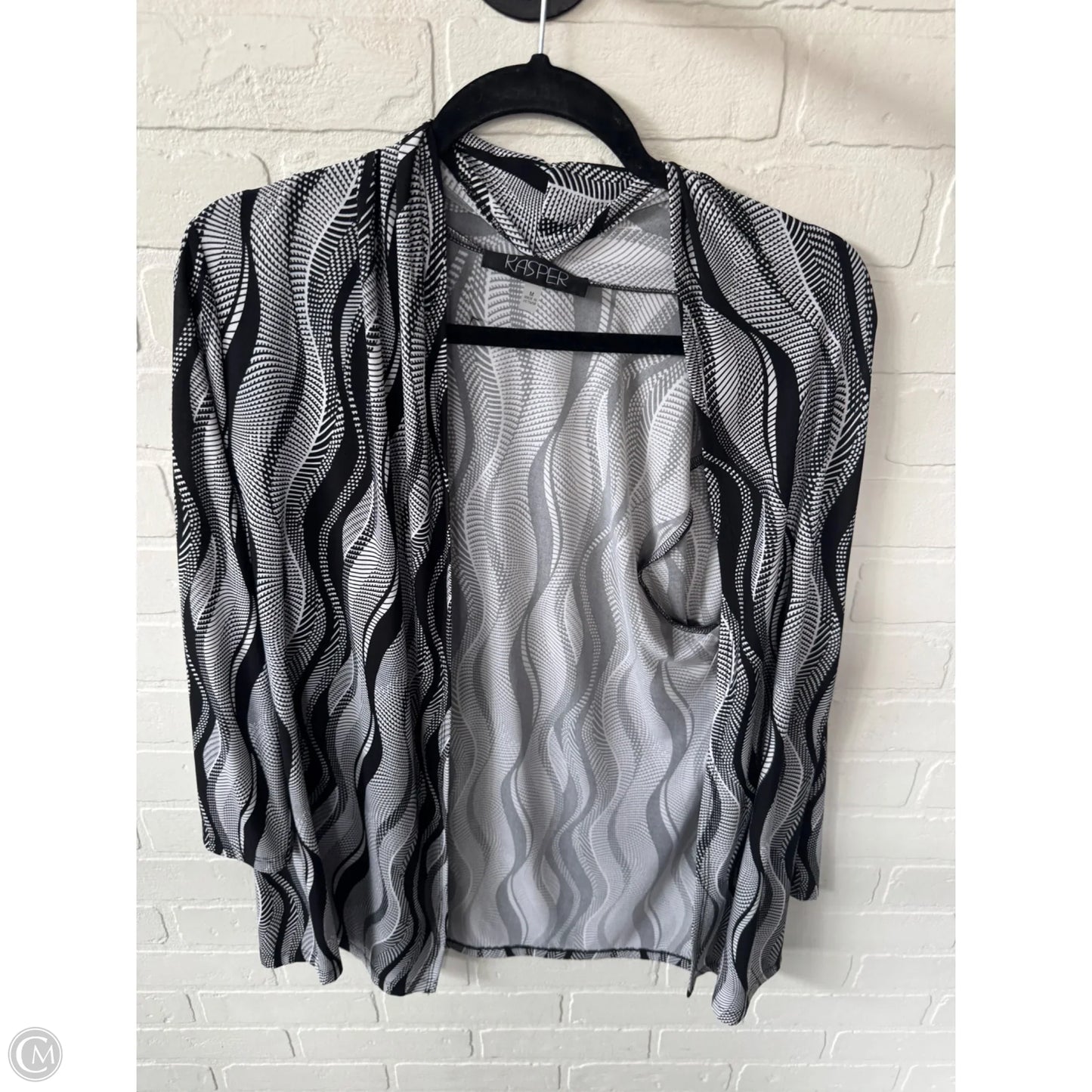 Cardigan By Kasper In Black & White, Size: M