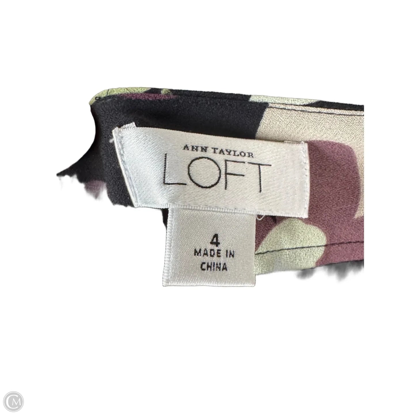 Skirt Midi By Loft In Black & Purple, Size: 4