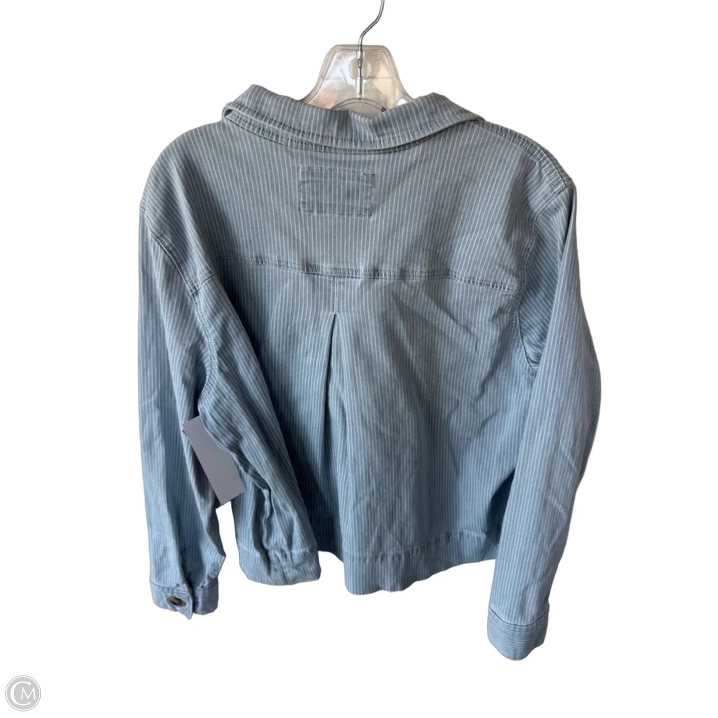 Jacket Denim By Loft In Blue & White, Size: L