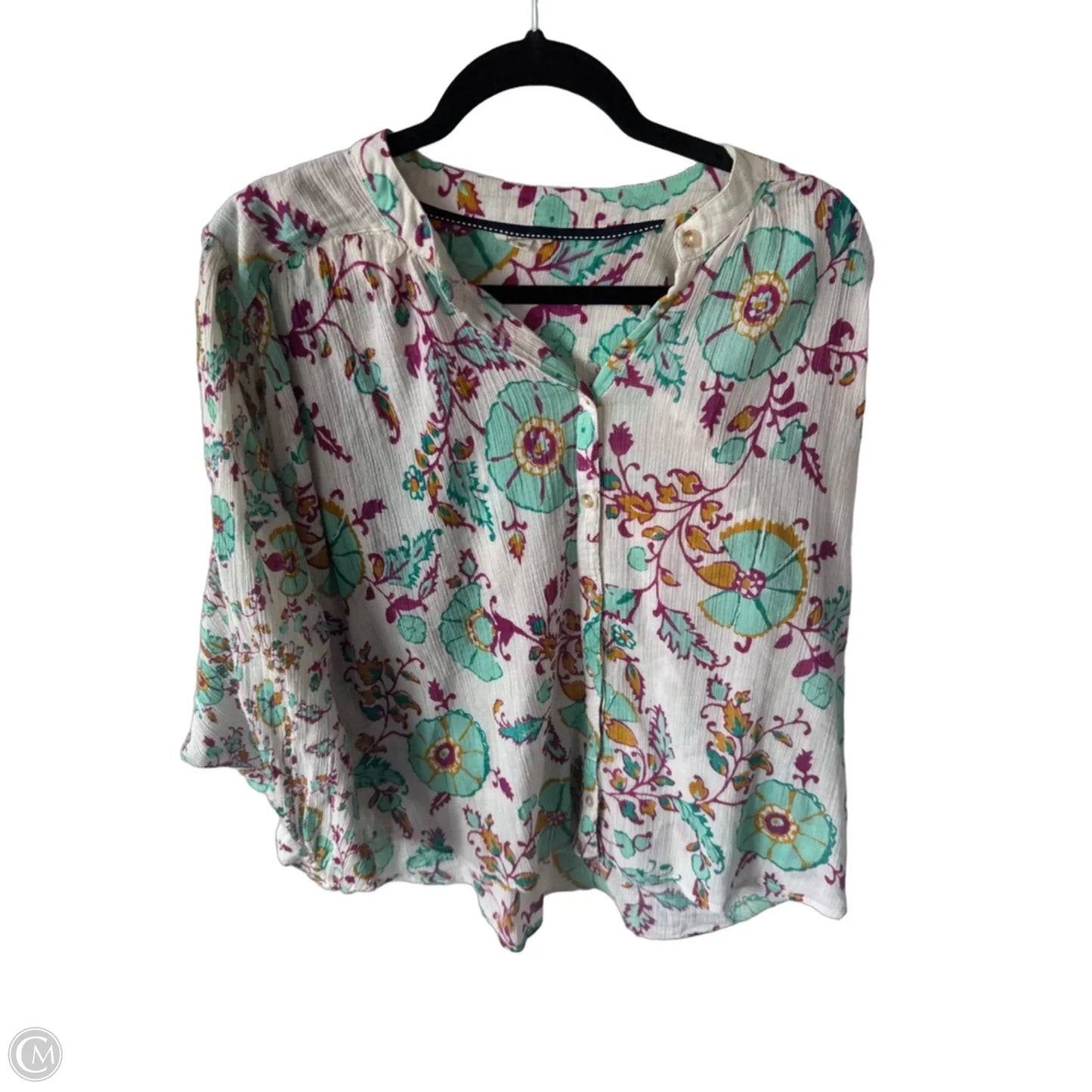 Top 3/4 Sleeve By Pilcro In Blue & Purple, Size: L