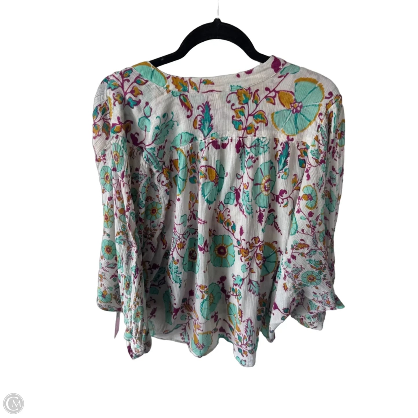 Top 3/4 Sleeve By Pilcro In Blue & Purple, Size: L
