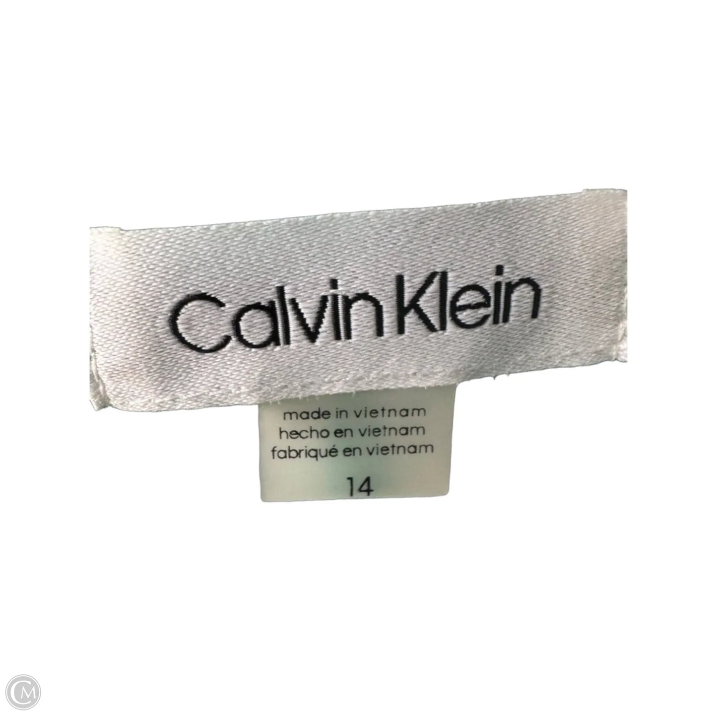Dress Work By Calvin Klein In Green & White, Size: L