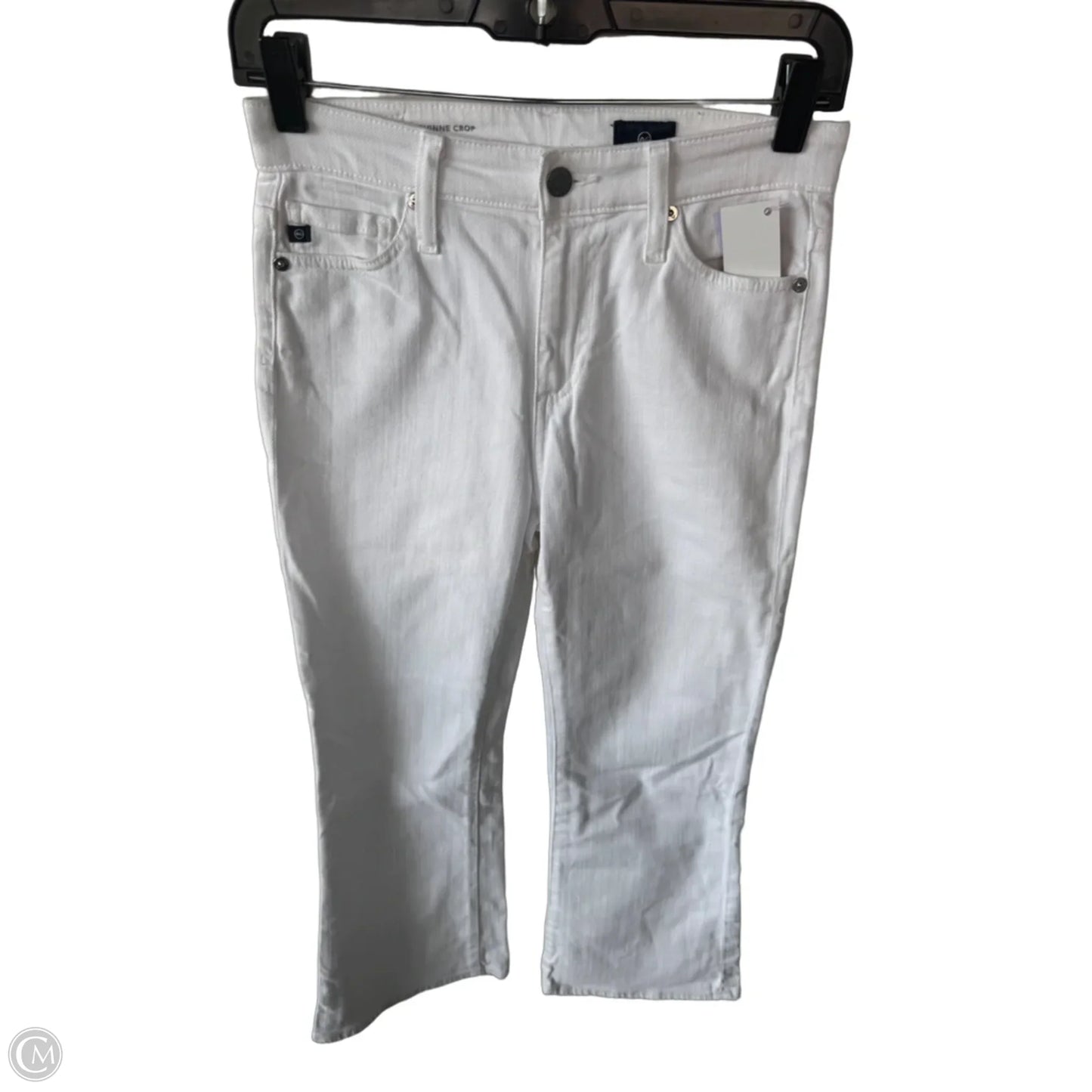 Jeans Cropped By Adriano Goldschmied In White Denim, Size: 2