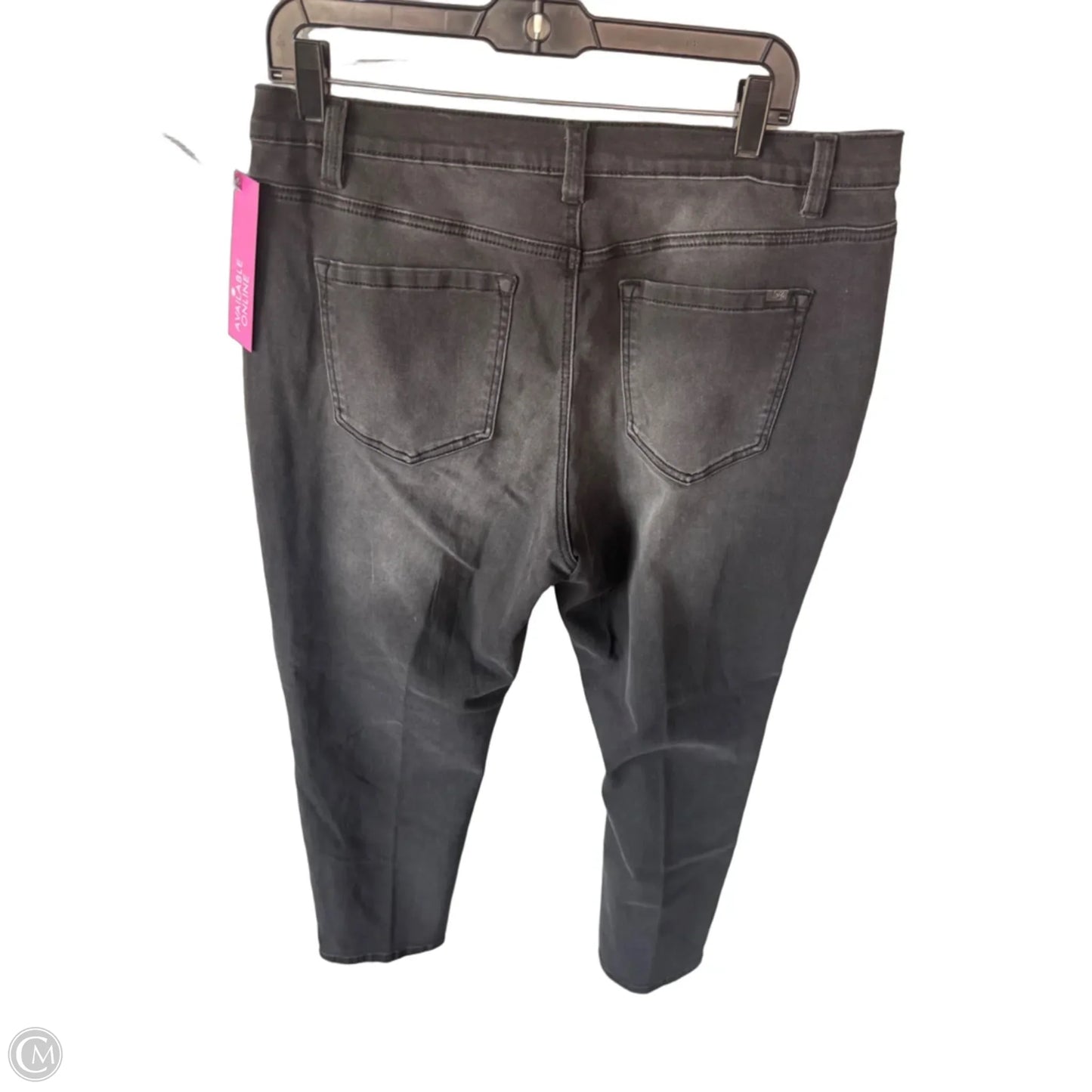 Jeans Straight By Dg2 In Black Denim, Size: 16