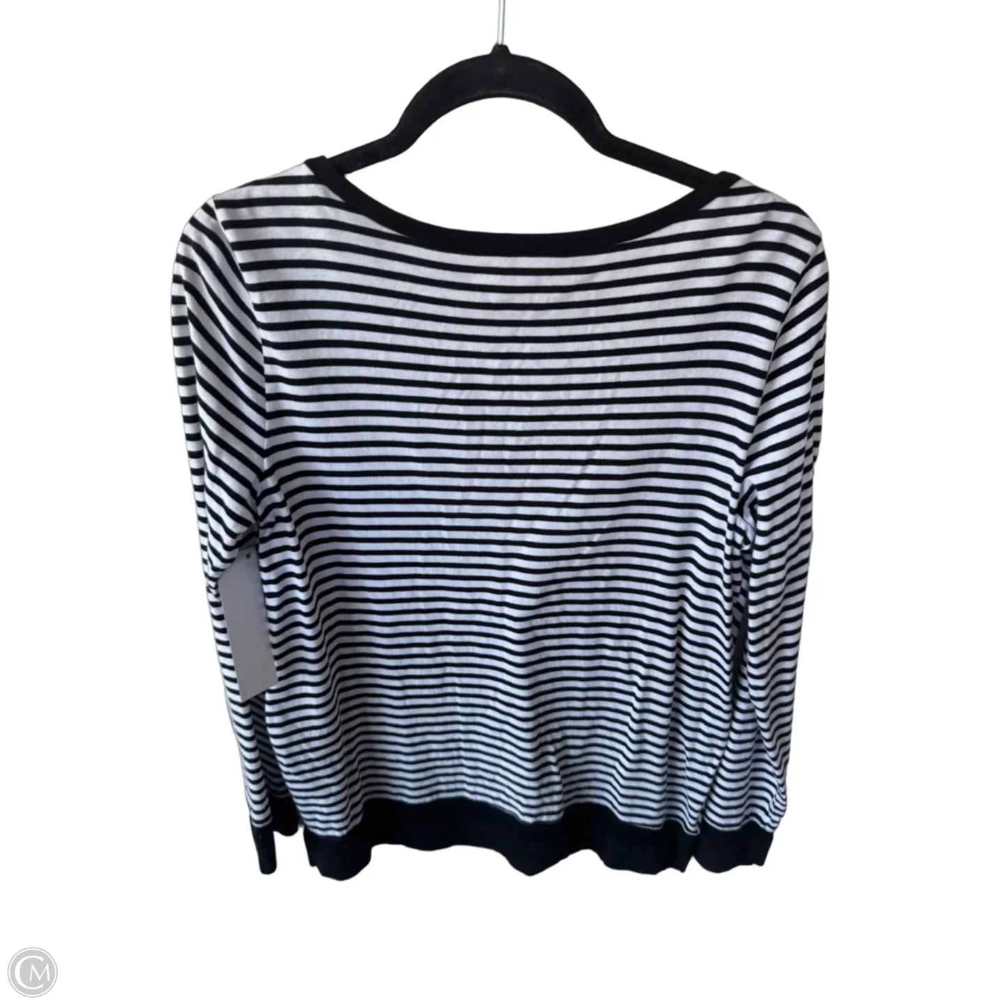 Top Long Sleeve By Zenergy By Chicos In Black & White, Size: M