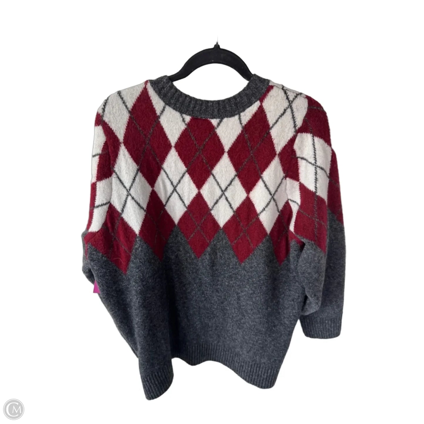 Sweater By Torrid In Grey & Red, Size: 1x