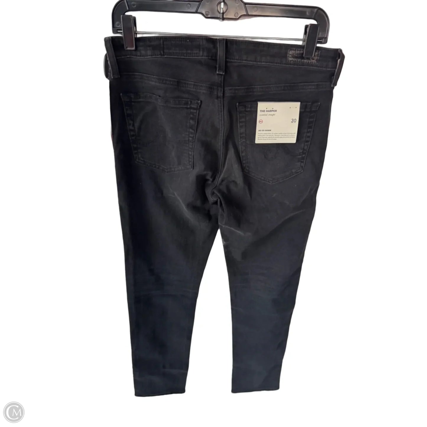 Jeans Straight By Adriano Goldschmied In Black Denim, Size: 10