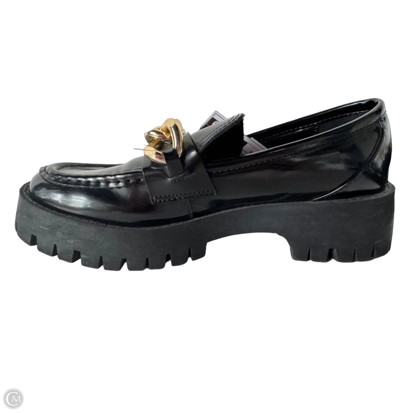 Shoes Flats By Guess In Black & Gold, Size: 7.5