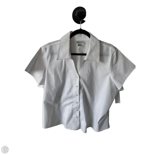 Top Short Sleeve By Coldwater Creek In White, Size: 2x